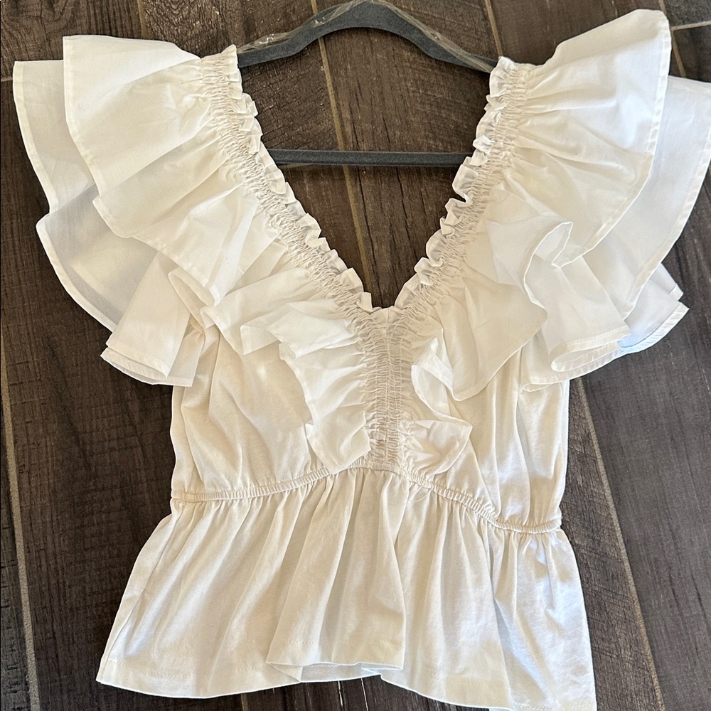 Entro White Ruffled Blouse - Picture 5 of 6